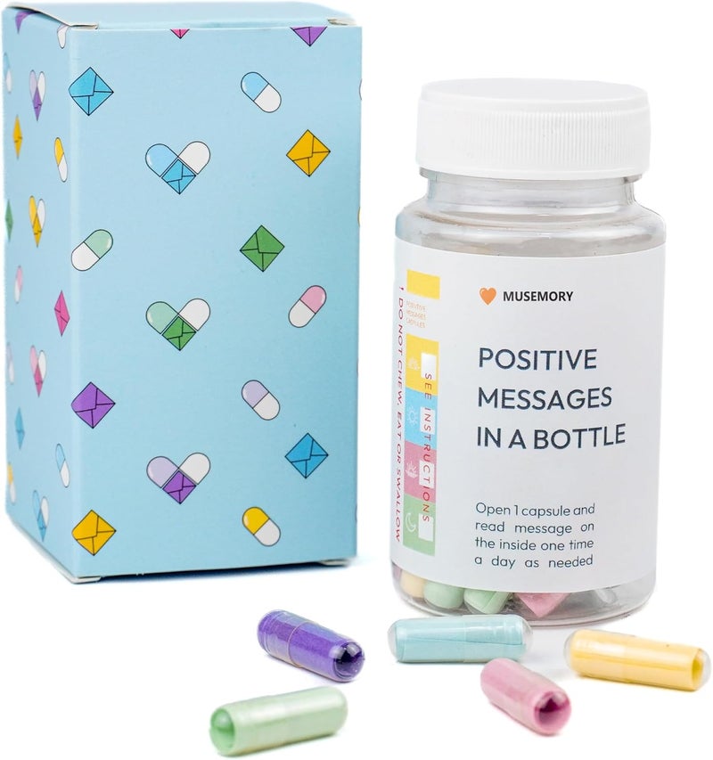 Musemory 50 Positive Messages in Bottle,Anxiety Relief Items, Stress Relief, Self Care Kit for Mediation,Positive Affirmation Gifts for Women, Self Care Kit for Mediation, Unique Health and Wellness Gifts - Image 3